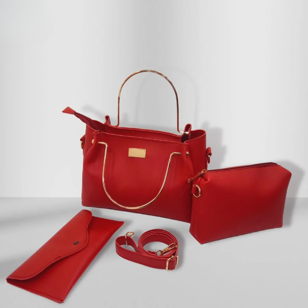 Handbag 3 pcs Luxe Maroon