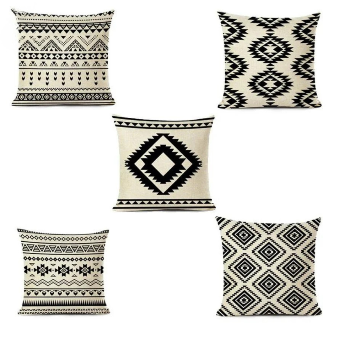 Cushion Cover Classic Black & White pack of 5