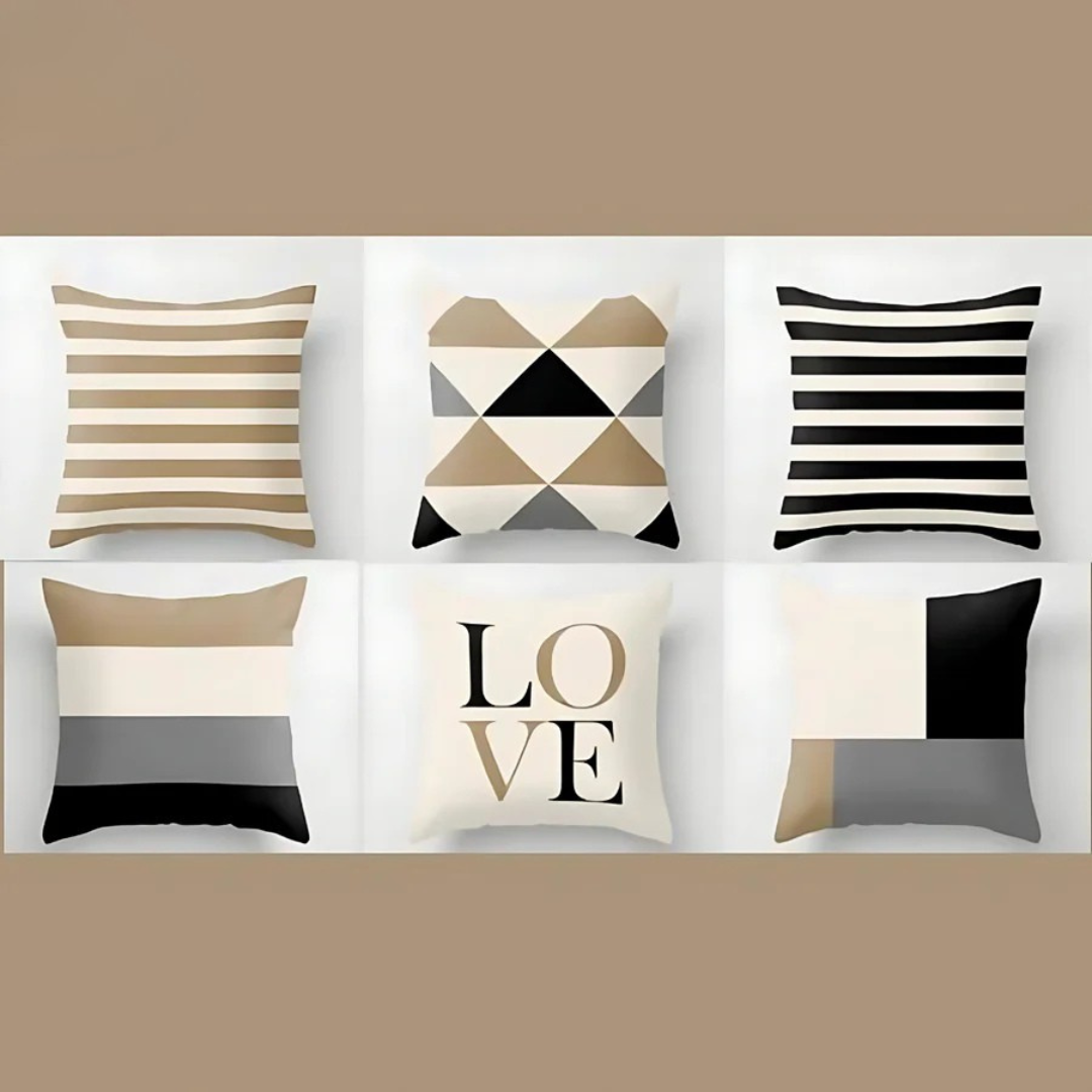 Cushion Covers Love Stripes pack of 6