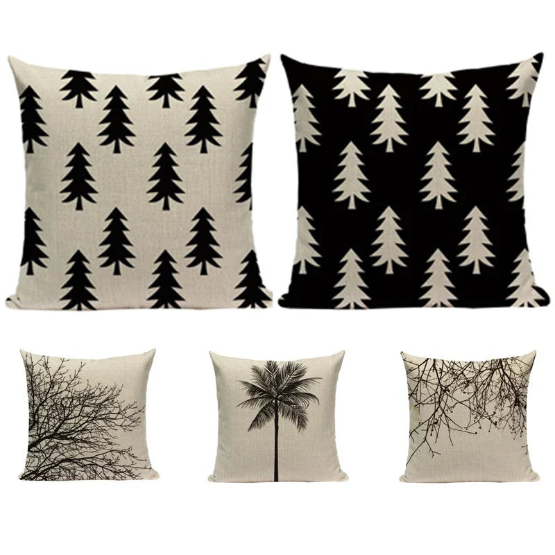 Cushion Covers Tree Flower Pack of 5