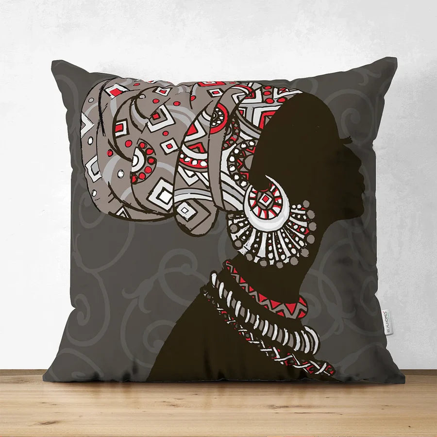 Cushion Covers African Closeup Women Pack 4