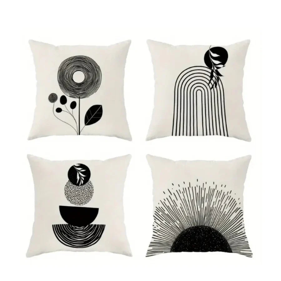 Cushion Covers Modern Bohemian Short Pile Pack of 4